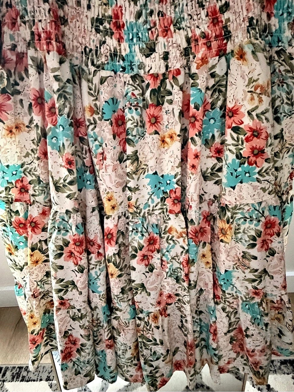 BALTICBORN Floral Maxi Skirt White & Pink 3XL Like New